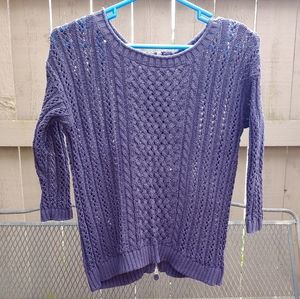 Anthropologie Moth Knit Back Zip Sweater